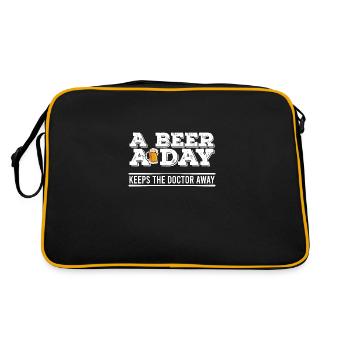 Beer A Day Funny Beer Drinking - Retro Bag - black/gold - Back