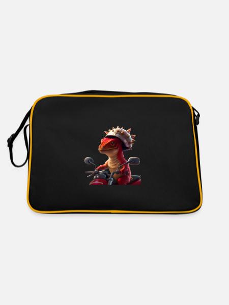 Happy Dino - Retro Bag - black/gold - Back