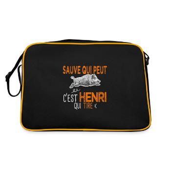 Henri sauve qui peut c est Henri qui tire Chasseur - Sac Retro - noir/or - Dos
