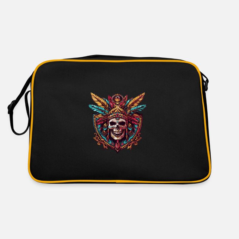 Indianer Totenkopf Retro Tasche