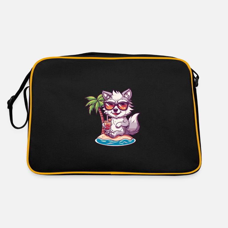 Wolf Sommer Strand Comic Retro Tasche
