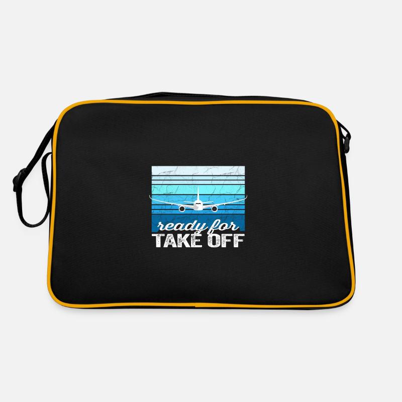 Ready for Take Off - Vintage Sun Geschenk - Retro Tasche - Schwarz/Gold