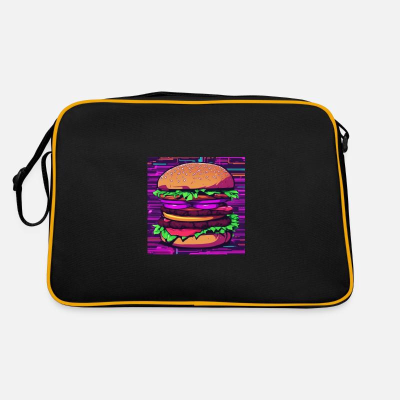 Neon Burger Retro Tasche