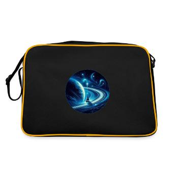 Sailboat with Saturn Fantasy Universe - Retro Bag - black/gold - Back