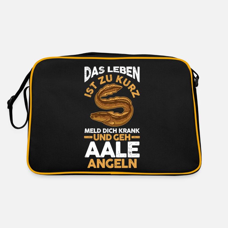 Angeln Angler Aal Retro Tasche