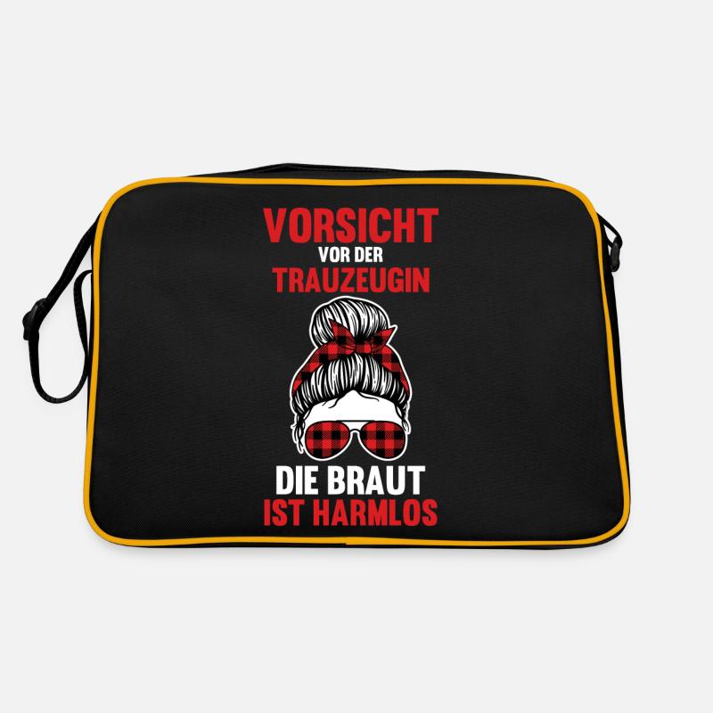 Trauzeugin - Retro Tasche - Schwarz/Gold