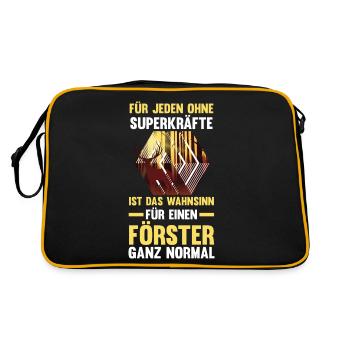 Waldarbeiter Holzfäller Waldarbeit Förster - Retro Tasche - Schwarz/Gold - Hinten