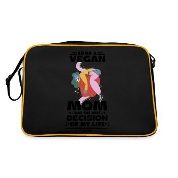La mère végétalienne aime les fruits et légumes - Sac Retro - noir/or - Dos