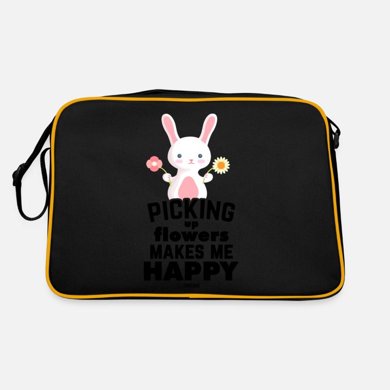 Le lapin mignon aime les fleurs Sac Retro