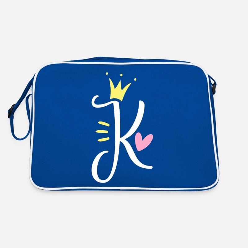 Letter K Initial Letter Crown Retro Bag
