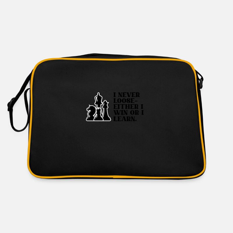 Chess I Never Loose I Either Win Or Learn Chess Retro Tasche