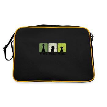 Chess Player Chess Games Chess Pun - Retro Tasche - Schwarz/Gold - Hinten