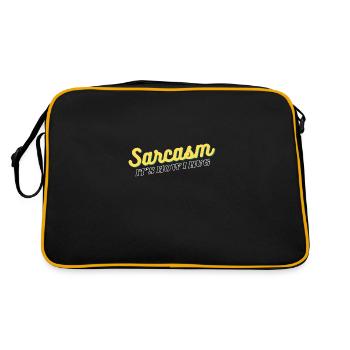 Sarcasm It's How I Hug - Retro Tasche - Schwarz/Gold - Hinten