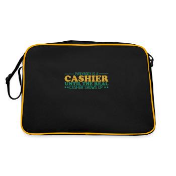 Cashier Register Counter Retail Worker - Retro Tasche - Schwarz/Gold - Hinten