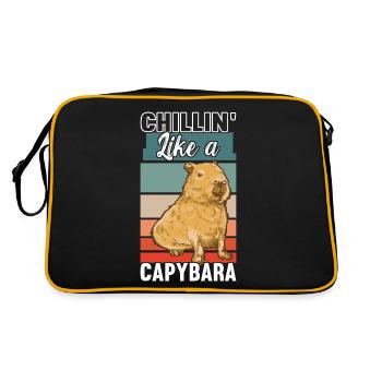Capybara Lover - Retro Bag - black/gold - Back