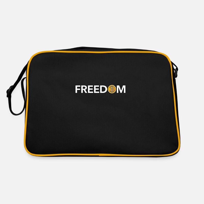Bitcoin = Freedom (white) - Retro Tasche - Schwarz/Gold