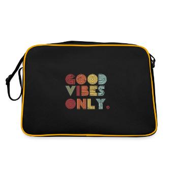 Good vibes only - happiness vibes - Retro Bag - black/gold - Back