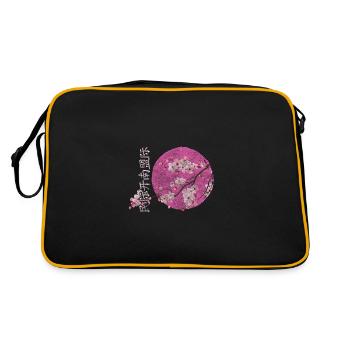 Japan Cherry Blossoms Festival Departure Pink - Retro Bag - black/gold - Back