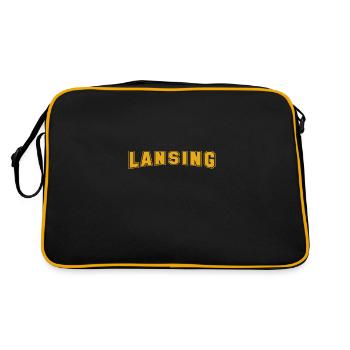 Lansing, Michigan, MI, Athletic, États-Unis - Sac Retro - noir/or - Dos