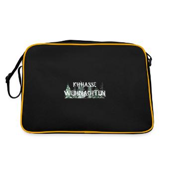Ich hasse Weihnachten - Retro Tasche - Schwarz/Gold - Hinten
