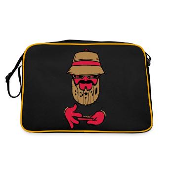 logo beard bob - Sac Retro - noir/or - Dos