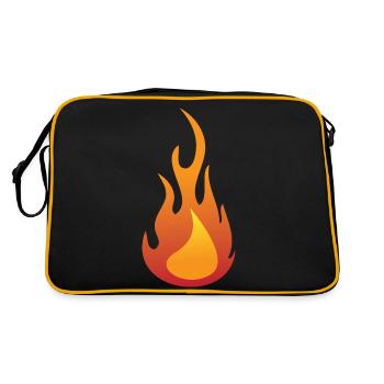 Fire / Flame - Retro Bag - black/gold - Back