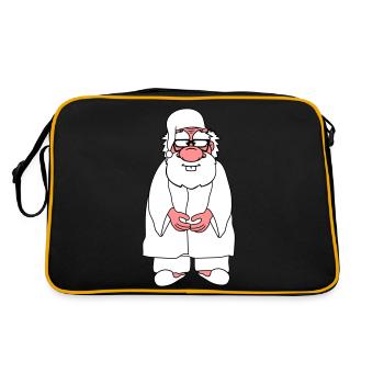 grandpa old grandfather pajamas coat coat tired - Retro Bag - black/gold - Back