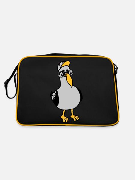 Cool Seagull Lunettes de soleil Bonnet - Sac Retro - noir/or - Dos