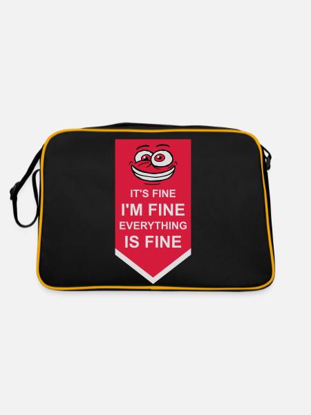 everything is fine quote - Retro Bag - black/gold - Back