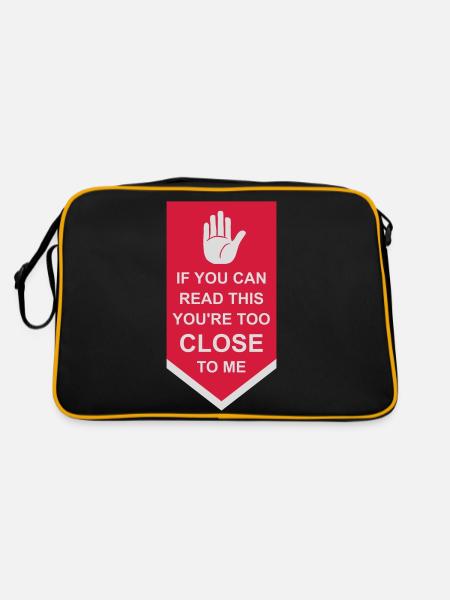 too close to me - Retro Tasche - Schwarz/Gold - Hinten