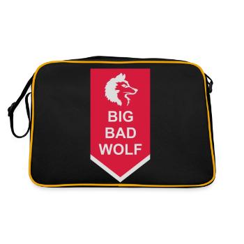 big bad wolf quote - Retro Bag - black/gold - Back