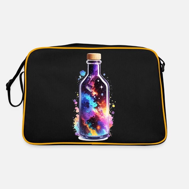 Bouteille spatiale - Sac Retro - noir/or