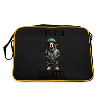 Professional Dog petter - Retro Tasche - Schwarz/Gold - Hinten