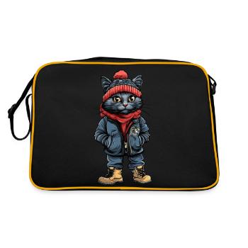 Cat Winter Fashion - Retro Bag - black/gold - Back