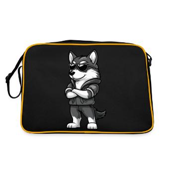 Husky Chien Cool - Sac Retro - noir/or - Dos