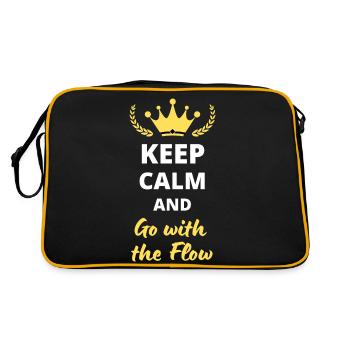 “Keep Calm and Go with the Flow” - Détente - Sac Retro - noir/or - Dos