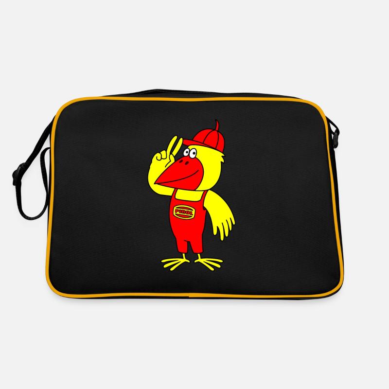 Minol Pirol Vogel - Retro Tasche - Schwarz/Gold