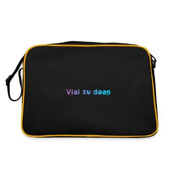 Viel zu deep - Retro Tasche - Schwarz/Gold - Hinten