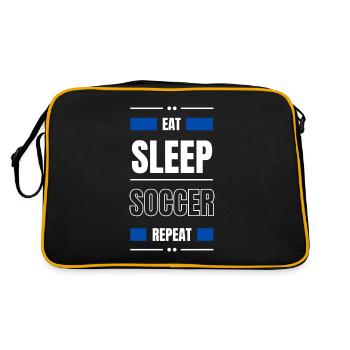 eat sleep soccer repeat gift idea football - Retro Bag - black/gold - Back