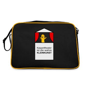 Kasperltheater ist die wahre Kleinkunst - Retro Tasche - Schwarz/Gold - Hinten