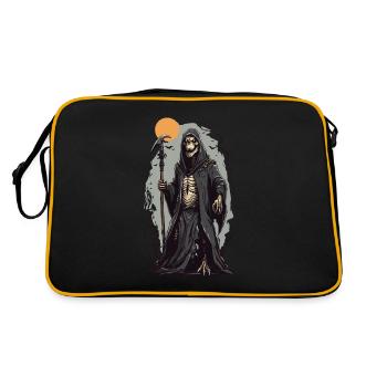 Sorcier, Reptile, Faucheuse, Mage, Halloween Horreur - Sac Retro - noir/or - Dos