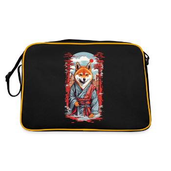 Japon Shiba Dog Chiens asiatiques Esthétique - Sac Retro - noir/or - Dos