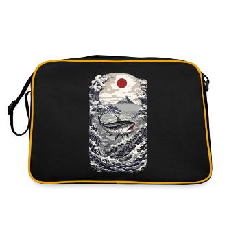 Conception japonaise de pêche au thon Kanagawa Wave - Sac Retro - noir/or - Dos