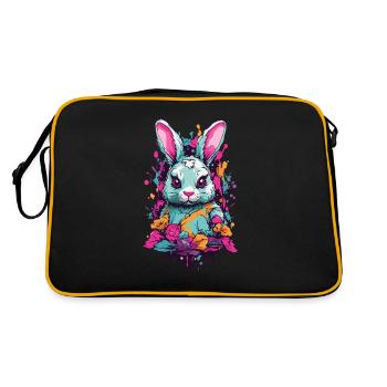 Okkulter Gothic Hase Pastel e-girl Streetwear - Retro Tasche - Schwarz/Gold - Hinten