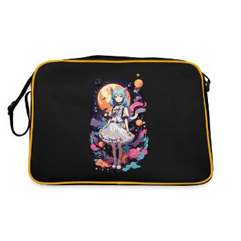 Kemonomimi Cats Girl Kawaii Anime Goth eGirl - Retro Bag - black/gold - Back