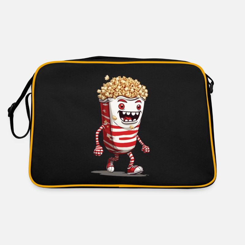Conception drôle de monstre de pop-corn d’Halloween Sac Retro