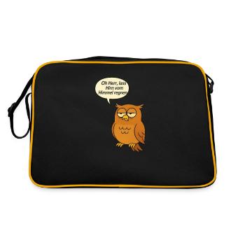 Hirn vom Himmel - Retro Tasche - Schwarz/Gold - Hinten
