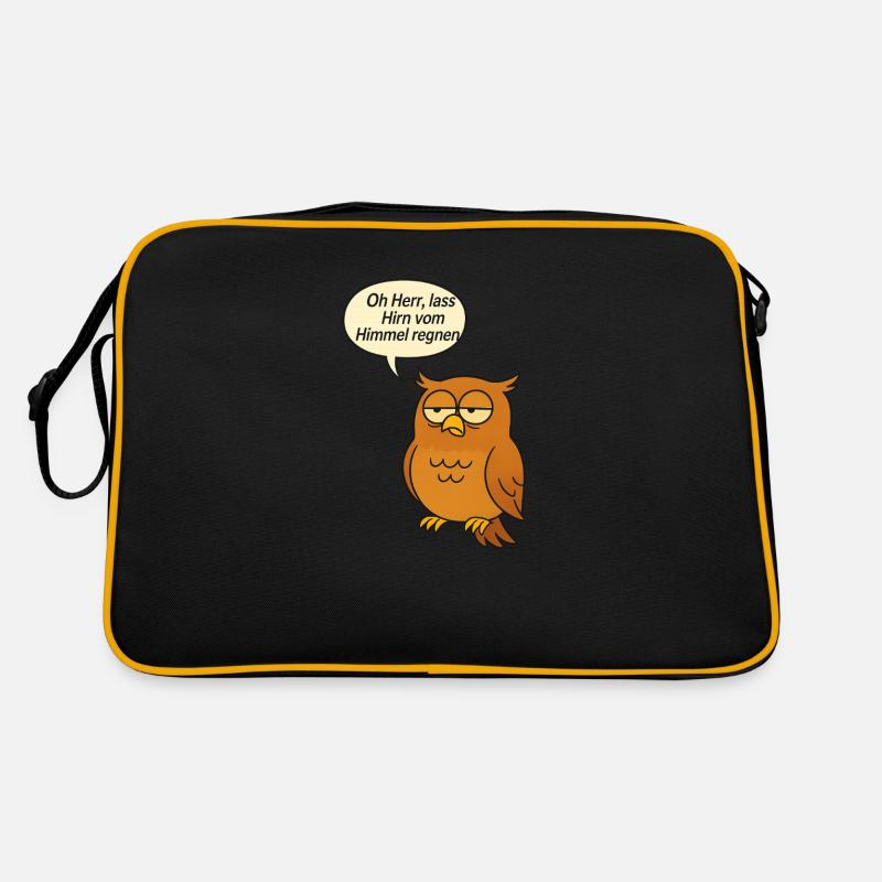 Hirn vom Himmel - Retro Tasche - Schwarz/Gold