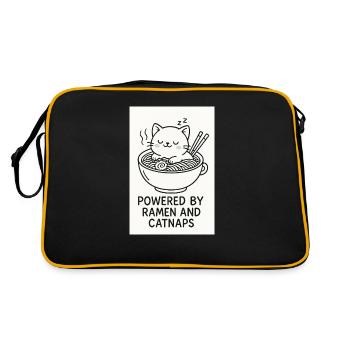 Powered by Ramen and Catnaps - Retro Bag - black/gold - Back