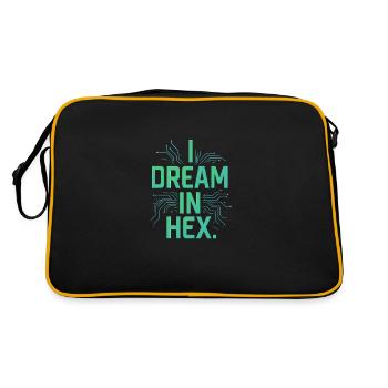 I Dream in Hex – Nerdy Coder T-Shirt for Devs - Retro Bag - black/gold - Back